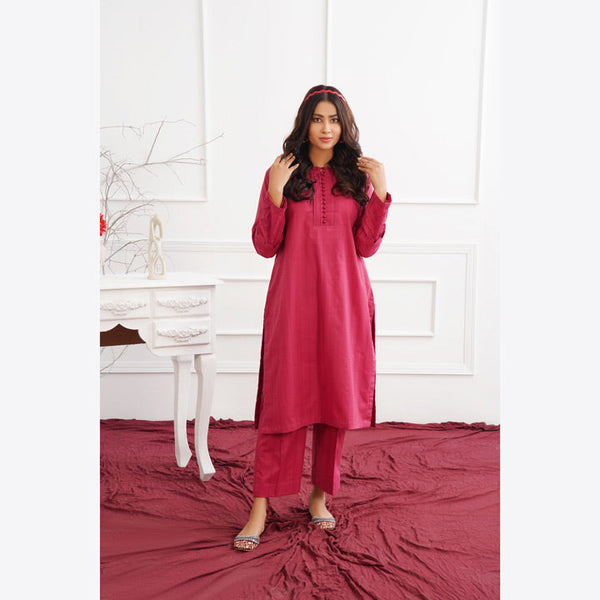 Maroon self jacquard cotton SKC-RSS-013